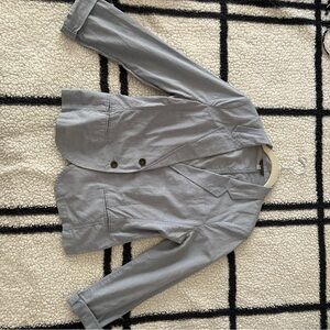 Light Denim Blue Blazer with Button Detail